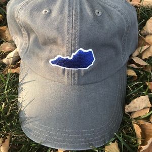 Kentucky state outlined monogrammed hat.